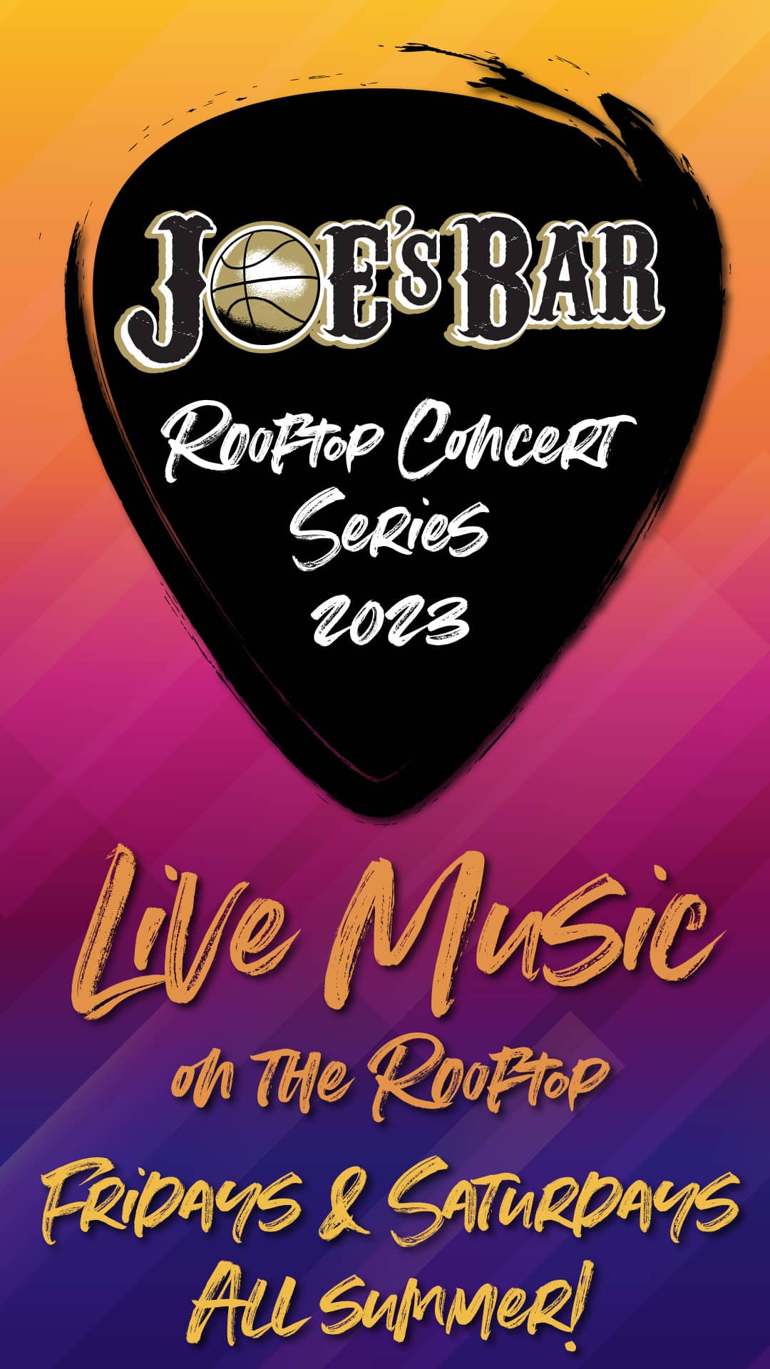 Poster for Live Music on The Rooftop at Joe's on Weed St.