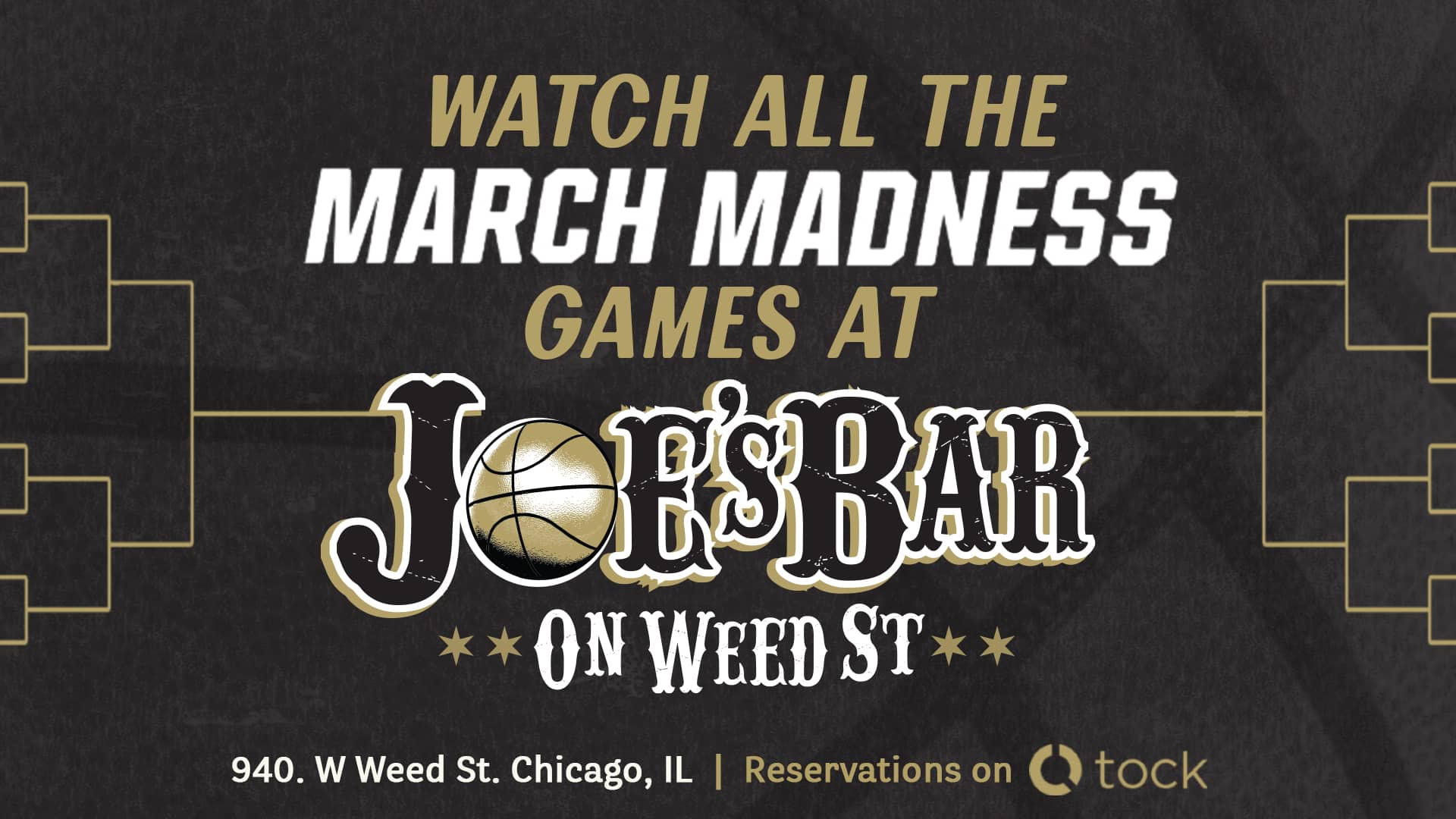 Poster to Watch All the March Madness College Basketball Games this March, 2024 at Joe's on Weed St.