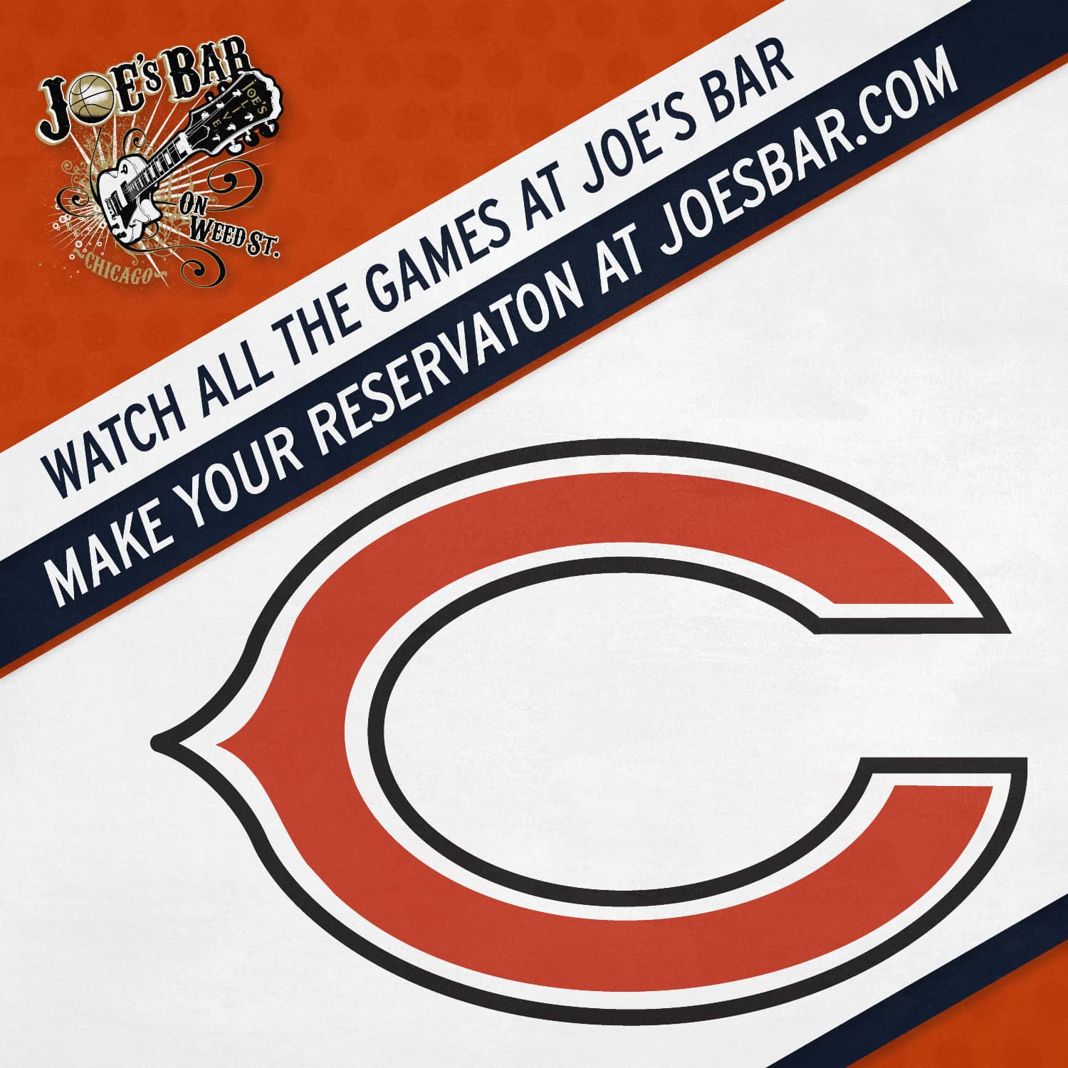 Chicago Bears Reservation at Joe's on Weed St. Poster