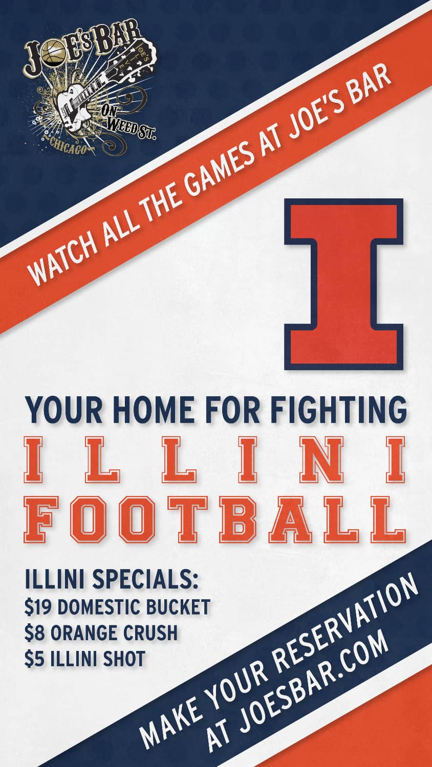 Illinois Fighting Illini Football Reservation at Joe's on Weed St. Poster