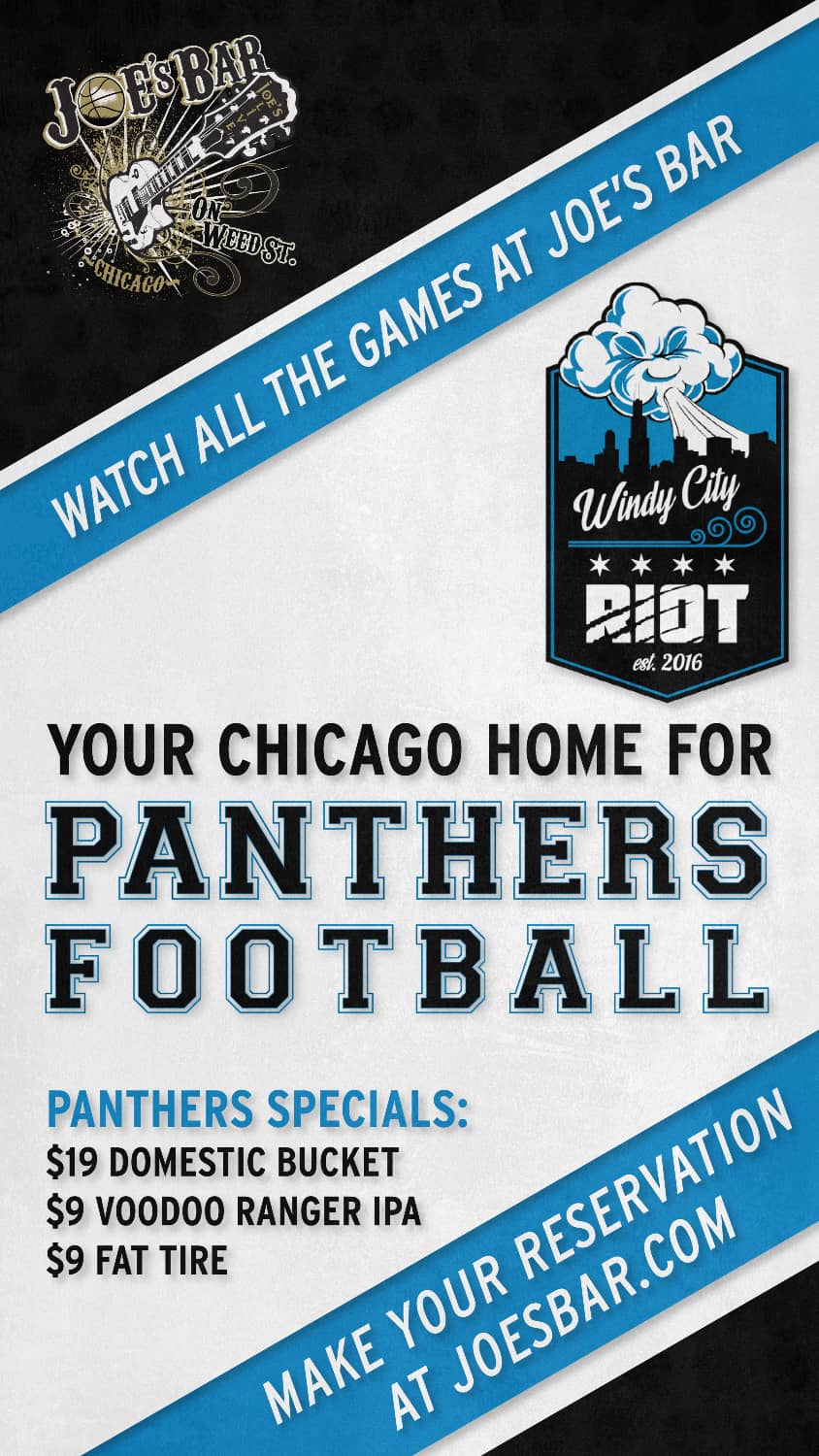 Carolina Panthers Reservation at Joe's on Weed St. Poster