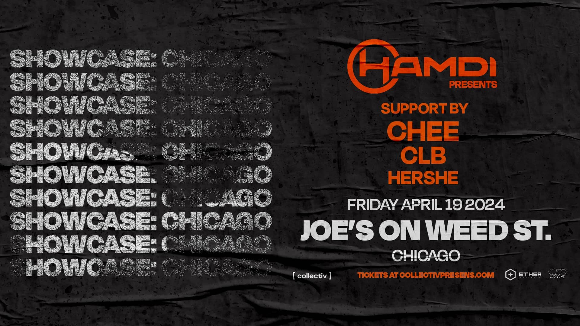 Poster for Hamdi on April 19, 2024 at Joe's on Weed St.