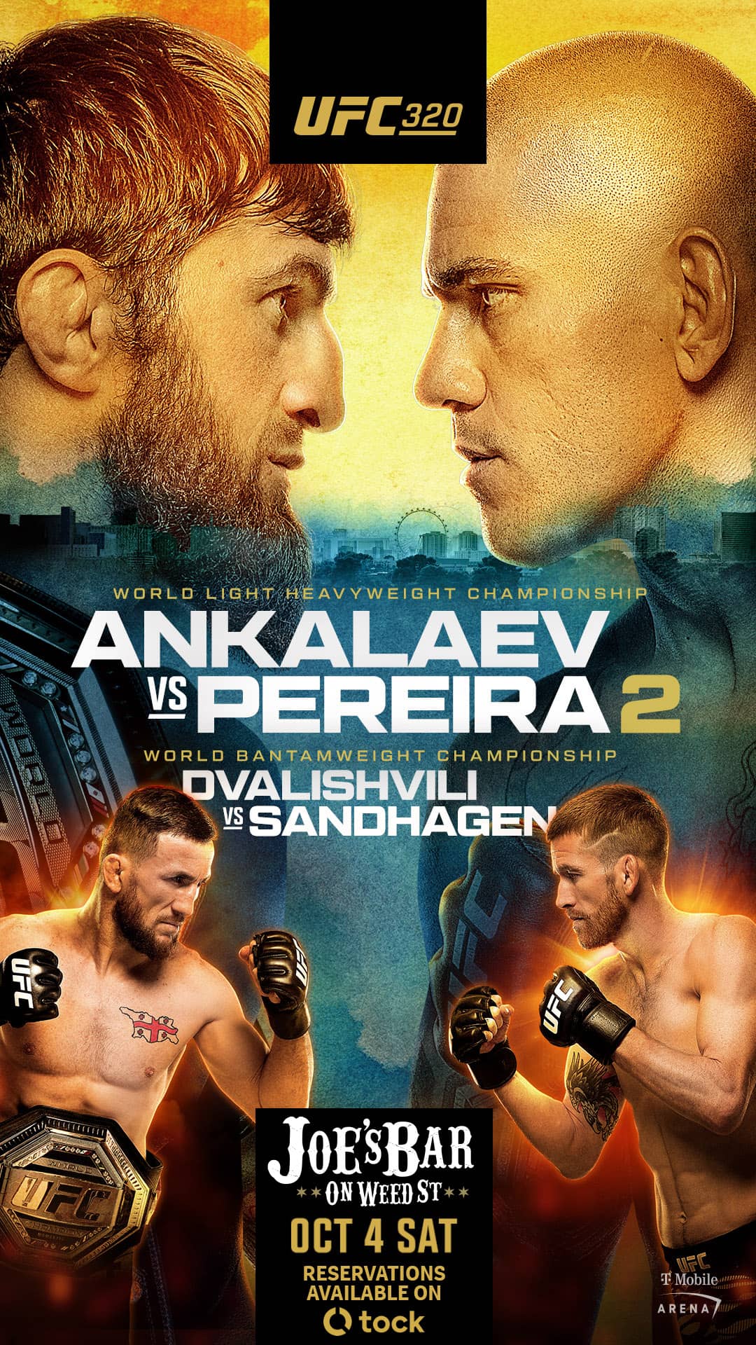 Poster to Watch UFC 320 at Joe's on Weed St.