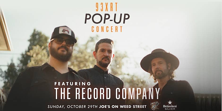 Poster for The Record Company: A 93XRT Pop-Up Concert on October 29, 2023 at Joe's on Weed St.
